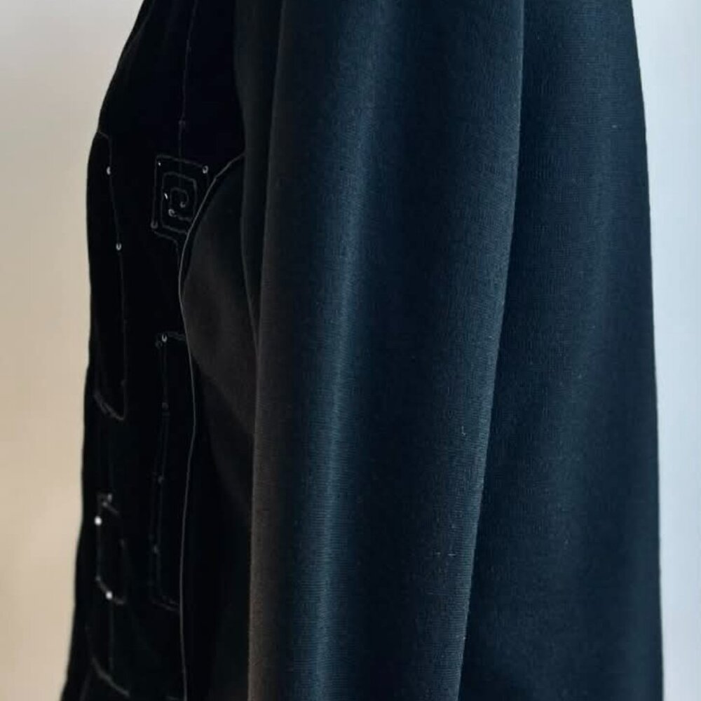 Rayure Paris Black Wool Blend Velvet Quilted & Sequined Zipped Jacket – EU 48 - Picture 12 of 14